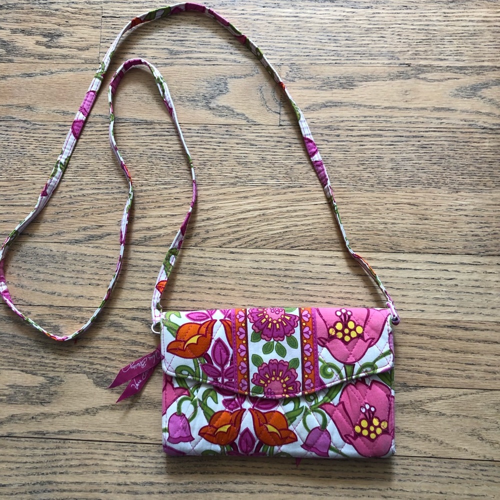 Floral Vera Bradley crossbody wallet purse